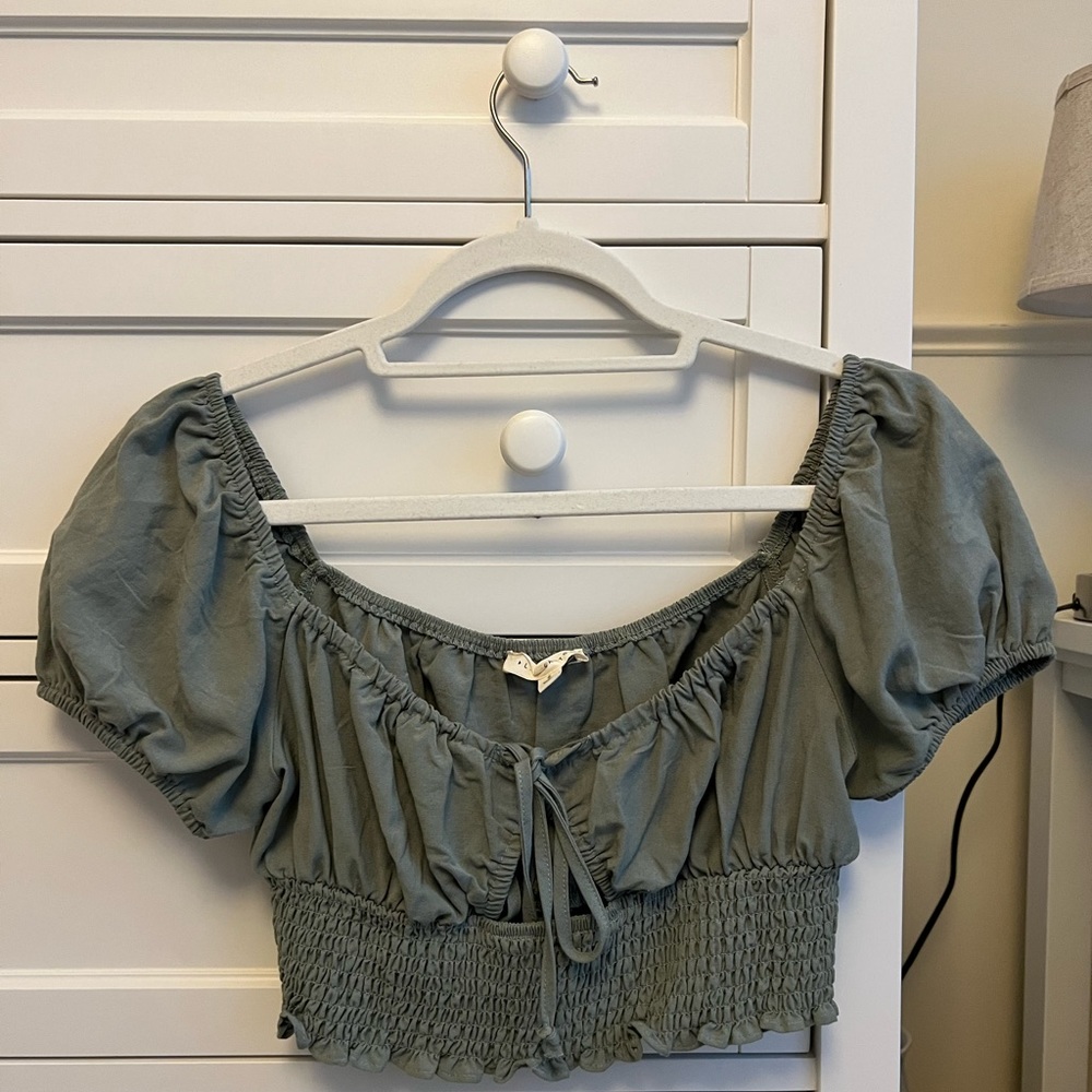 LA Hearts Green Cropped Tee